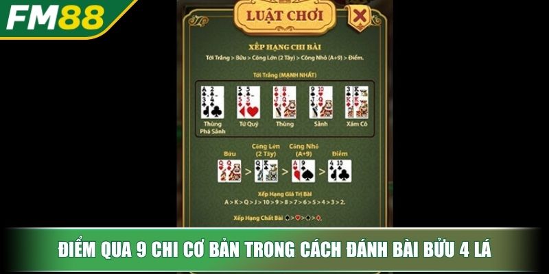 Cách Chơi Bài Bửu 4 Lá Chuẩn Xác Dành Cho Các Tân Binh 3 Điểm qua 9 chi cơ bản trong cách đánh bài Bửu 4 lá