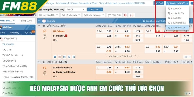 Kèo Malaysia là gì và kinh nghiệm soi tỷ lệ kèo Malaysia 3 Kèo Malaysia được anh em cược thủ lựa chọn